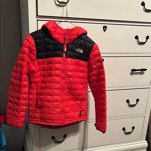 The North Face Red and Black Hooded Jacket